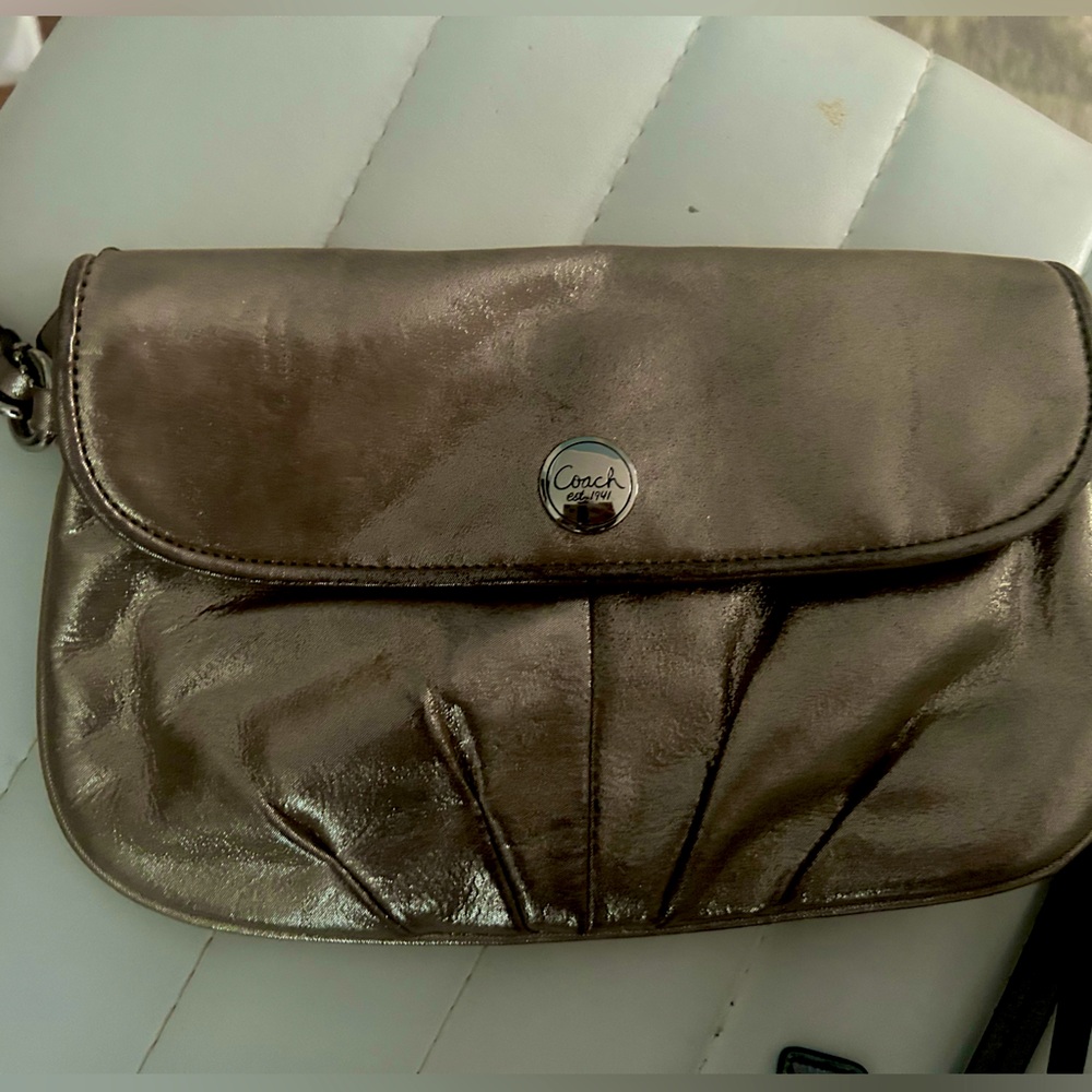 Vintage metallic gold Coach Wristlet